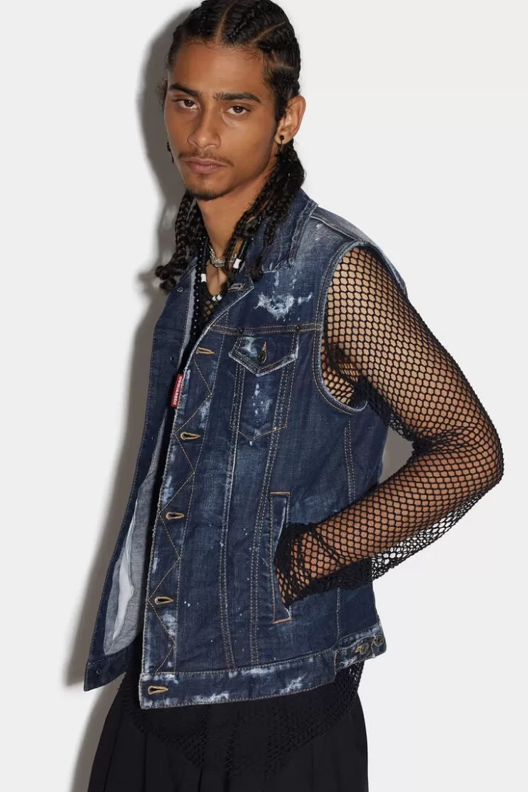Dsquared2 Goth Surfer Classic Jean Vest>Uomo Cappotti & Giubbotti