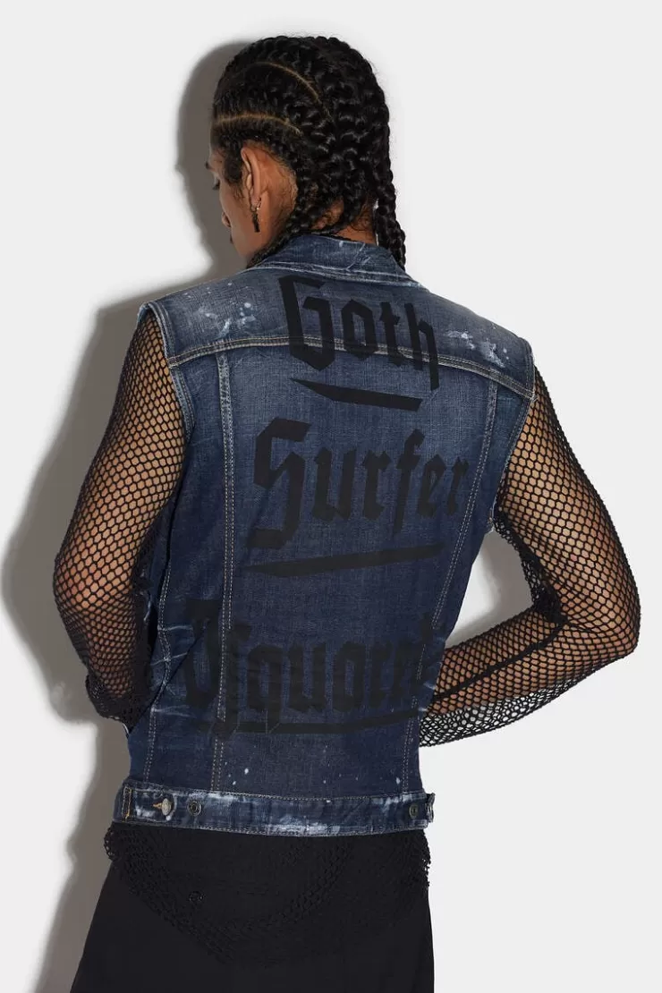 Dsquared2 Goth Surfer Classic Jean Vest>Uomo Cappotti & Giubbotti