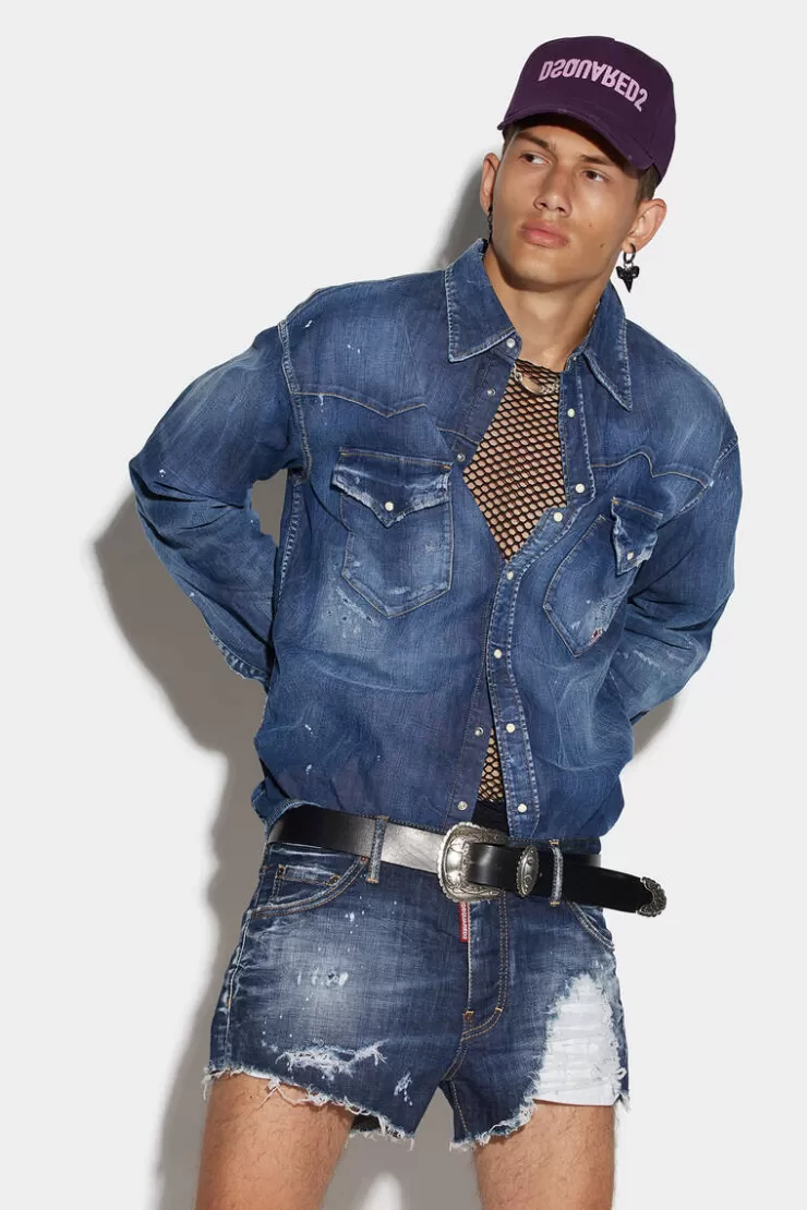 Dsquared2 Goth Surfer Dark Ripped Wash Sexy 70'S Shorts>Uomo Pantaloni Corti