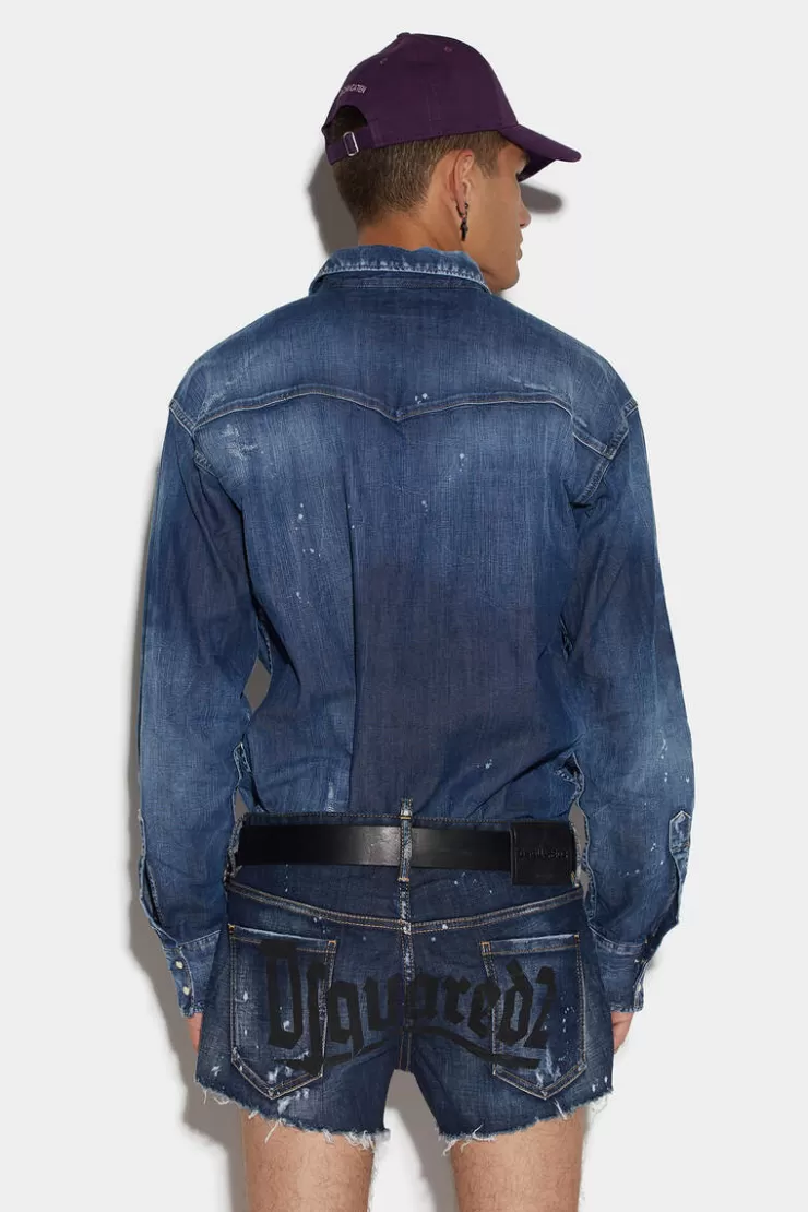 Dsquared2 Goth Surfer Dark Ripped Wash Sexy 70'S Shorts>Uomo Pantaloni Corti