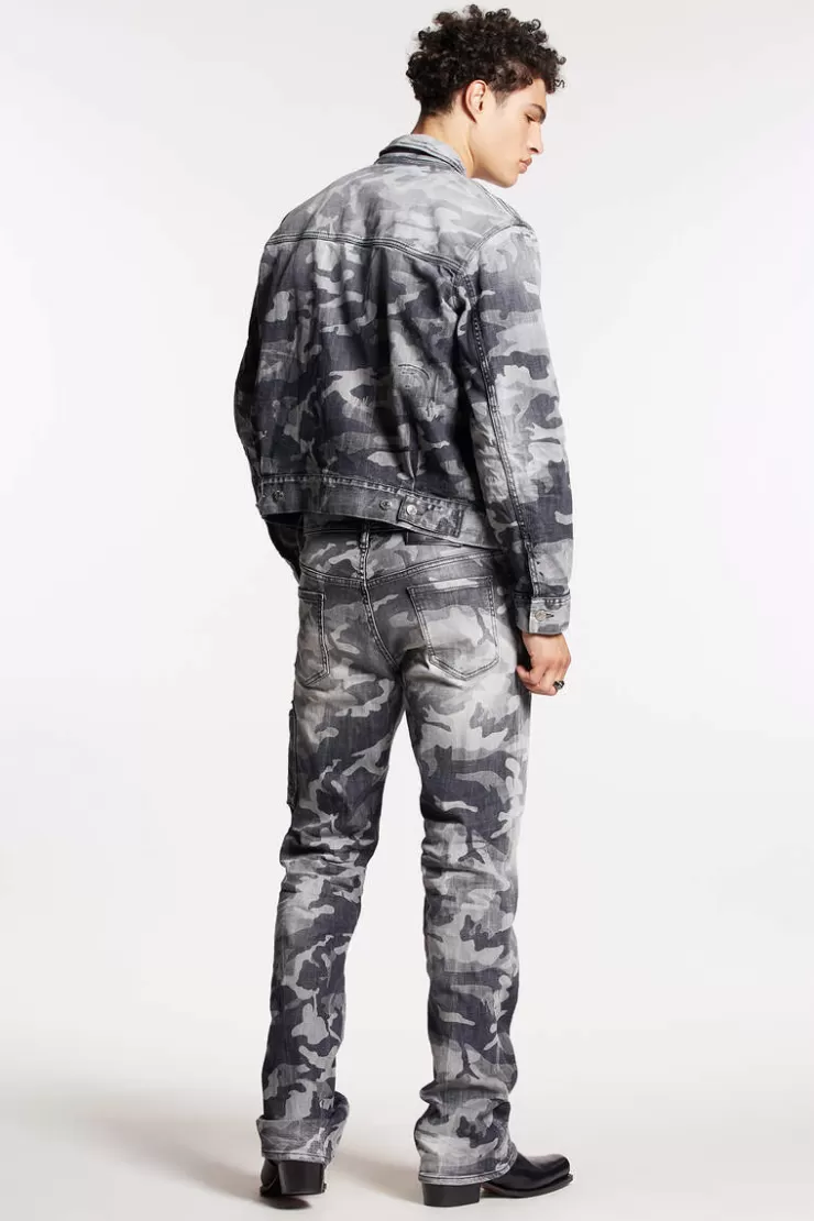 Dsquared2 Grey Camo Wash Roadie Jeans>Uomo Jeans