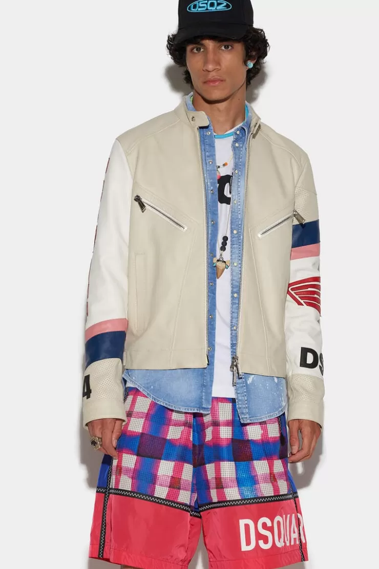 Dsquared2 Honda Leather Classic Jean Jacket>Uomo Cappotti & Giubbotti