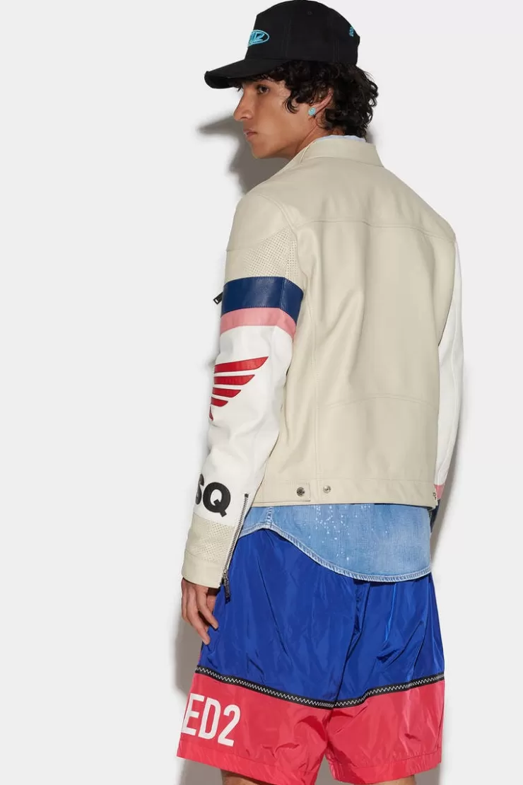 Dsquared2 Honda Leather Classic Jean Jacket>Uomo Cappotti & Giubbotti