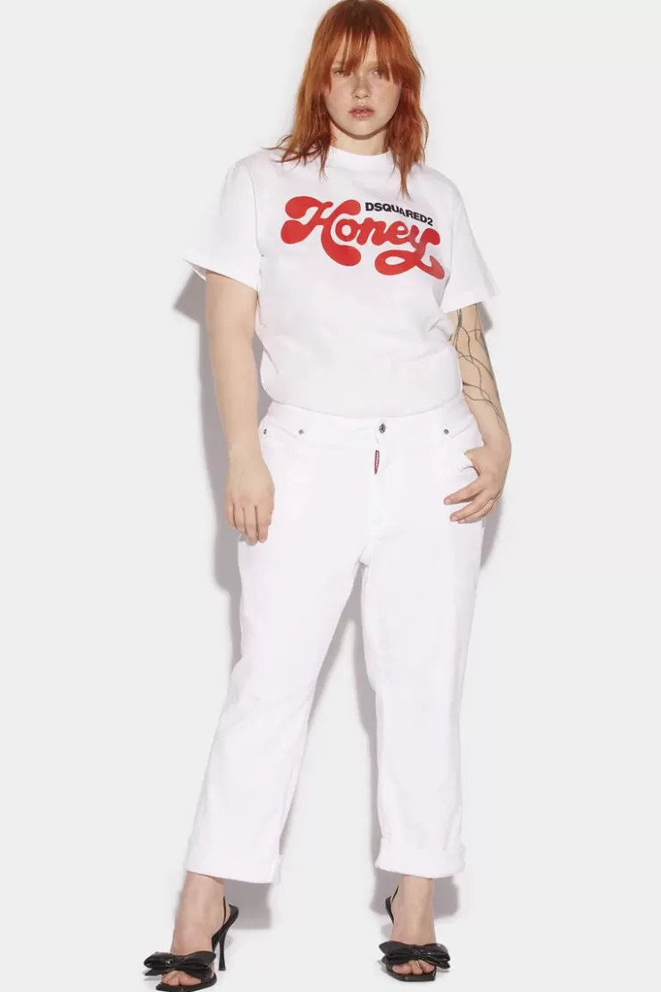 Dsquared2 Honey Dyed Curvy Baggy Jeans>Donna Jeans