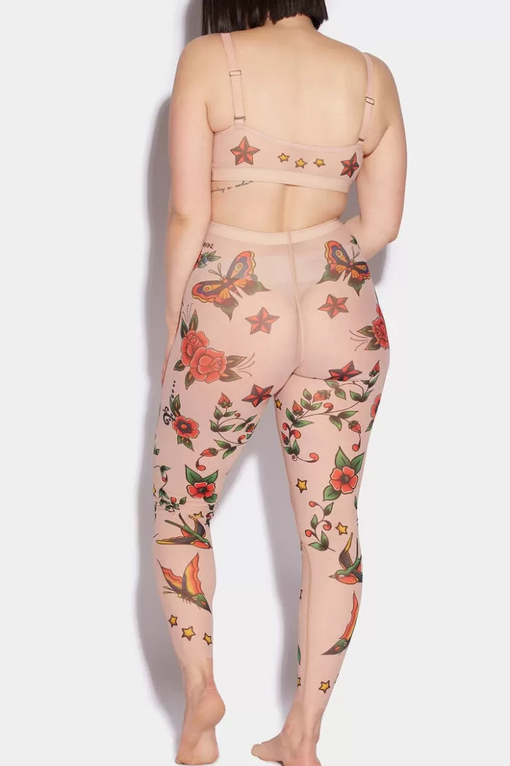 Dsquared2 Honey Tattoo Leggings>Donna Intimo