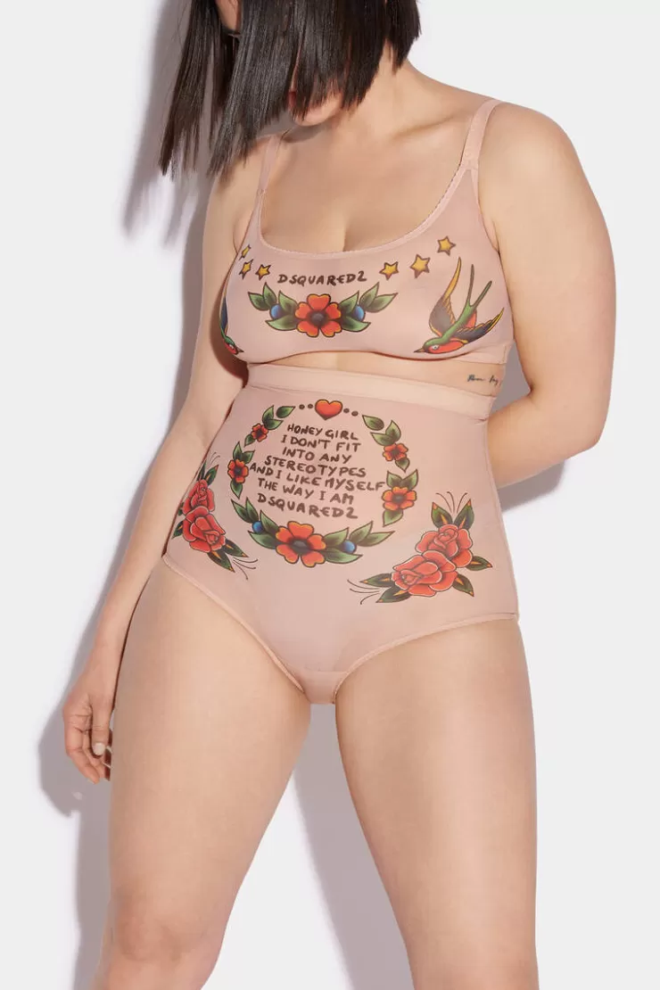 Dsquared2 Honey Tattoo Sports Bra>Donna Intimo