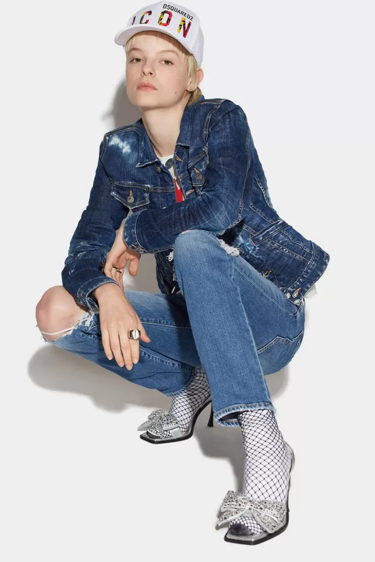 Dsquared2 Icon Cracked Boy Jacket>Donna Cappotti & Giubbotti