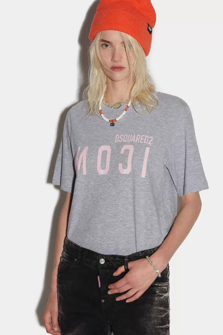 Dsquared2 Icon Cracked Easy T-Shirt>Donna Top & T-Shirt