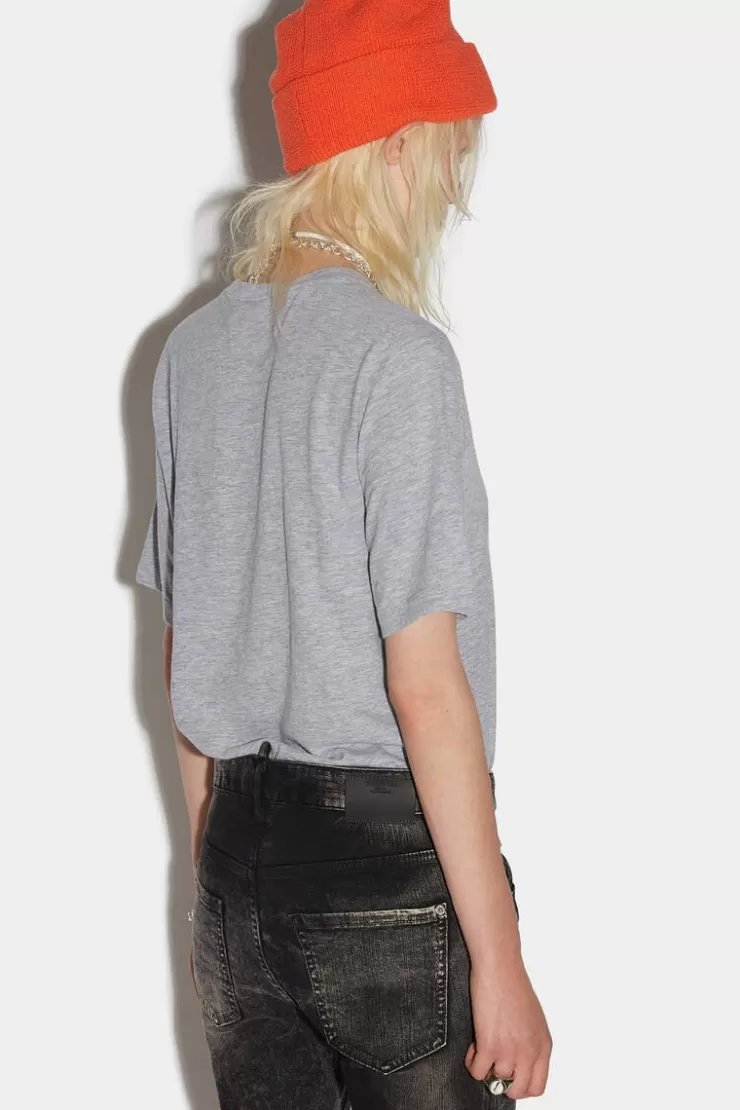 Dsquared2 Icon Cracked Easy T-Shirt>Donna Top & T-Shirt