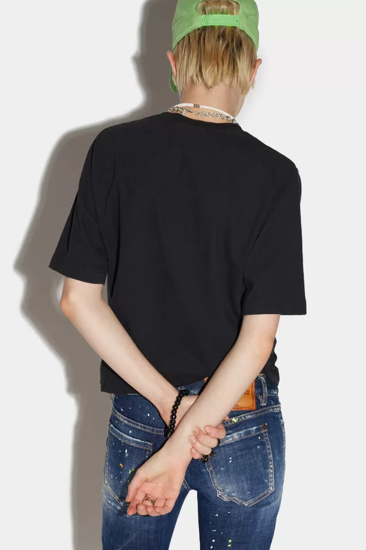 Dsquared2 Icon Cracked Easy T-Shirt>Donna Top & T-Shirt