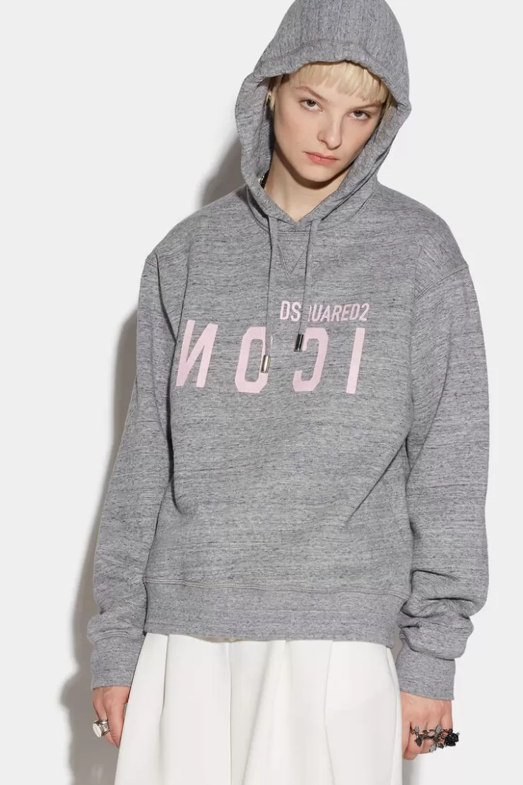 Dsquared2 Icon Cracked Hoodie>Donna Felpe