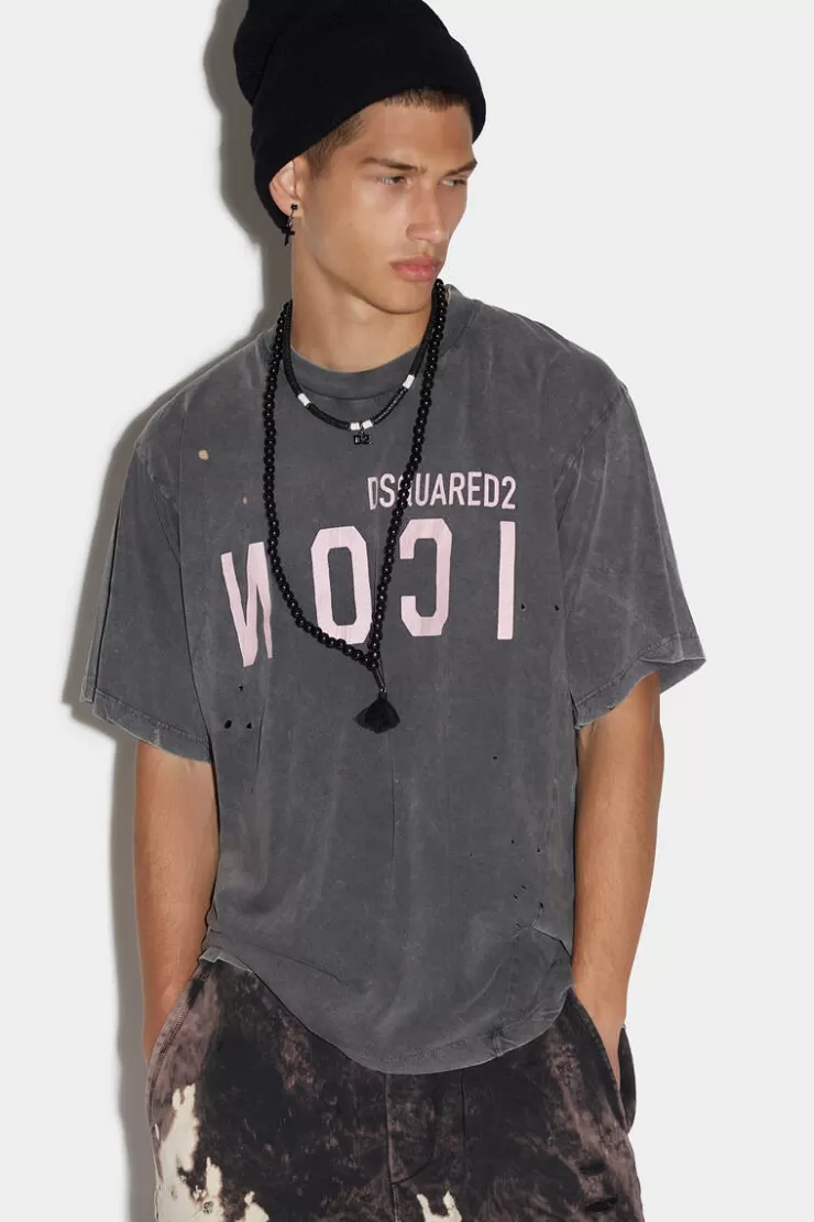Dsquared2 Icon Cracked Iron T-Shirt>Uomo T-Shirt & Polo