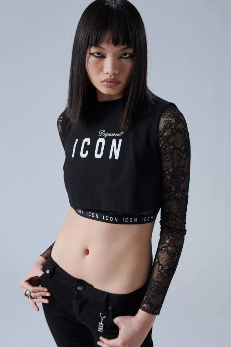 Dsquared2 Icon Cropped Top>Donna Top & T-Shirt