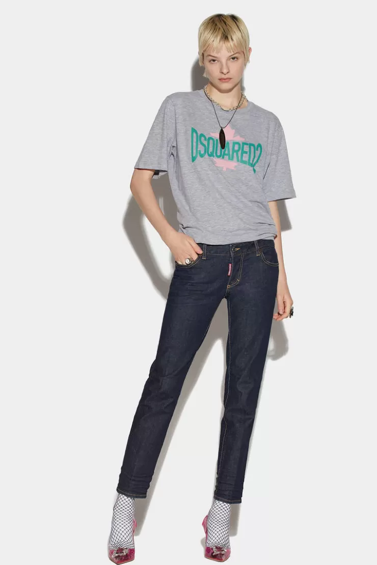 Dsquared2 Icon Dark Wash Jennifer Cropped Jeans>Donna Jeans