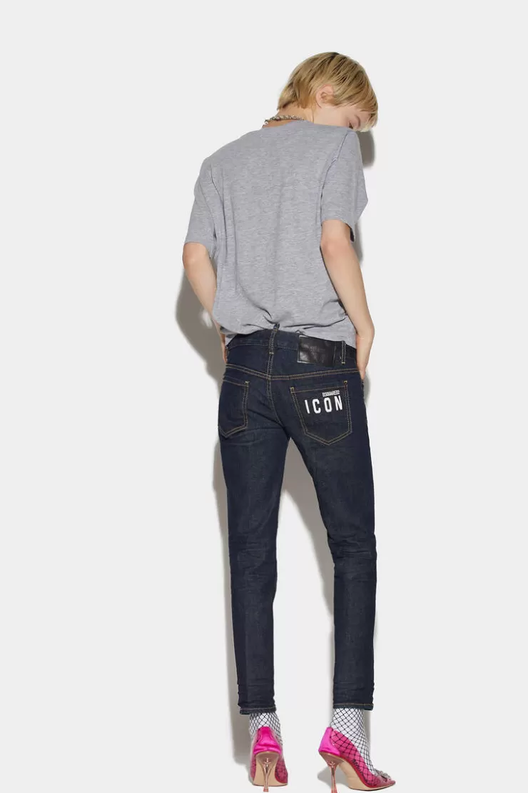 Dsquared2 Icon Dark Wash Jennifer Cropped Jeans>Donna Jeans