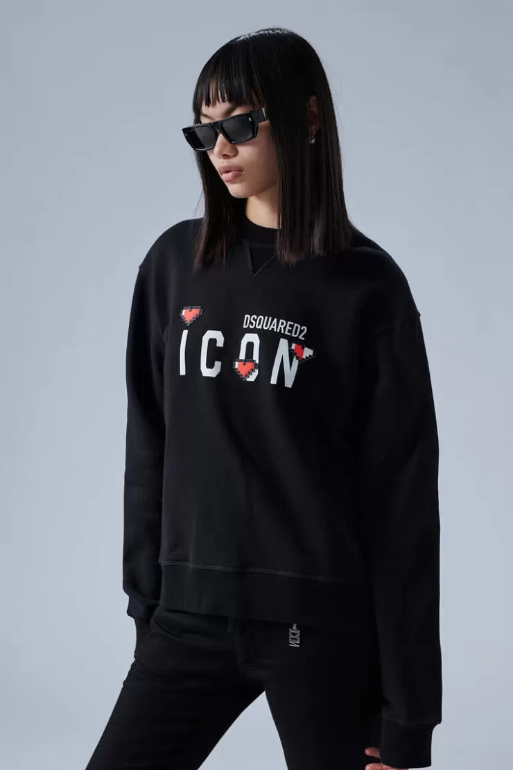 Dsquared2 Icon Game Lover Cool Sweatshirt>Donna Felpe