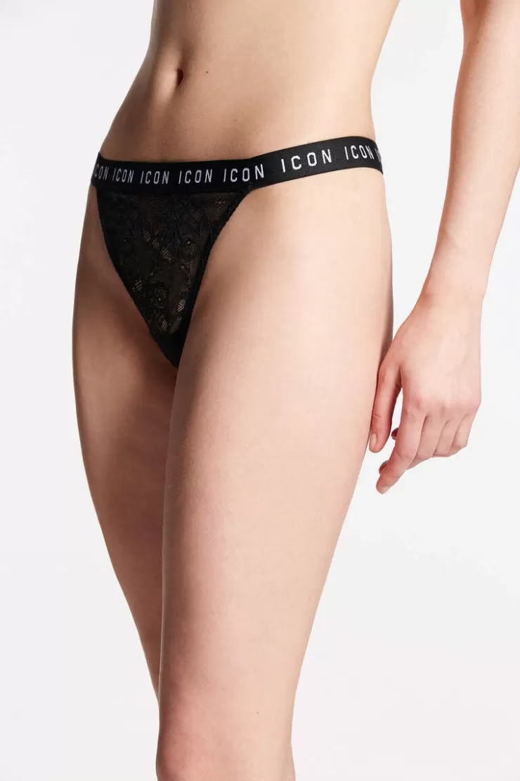 Dsquared2 Icon Lace Thong>Donna Intimo