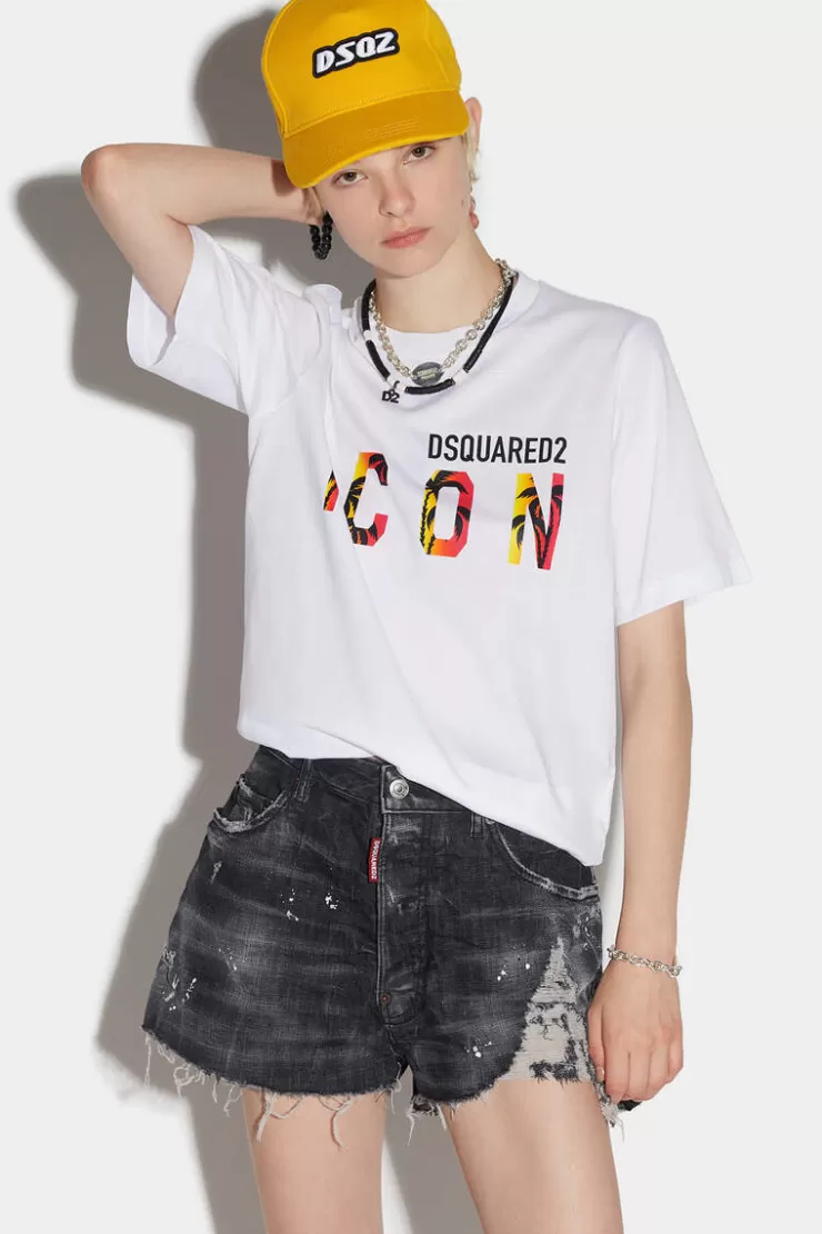 Dsquared2 Icon Sunset Easy T-Shirt>Donna Top & T-Shirt