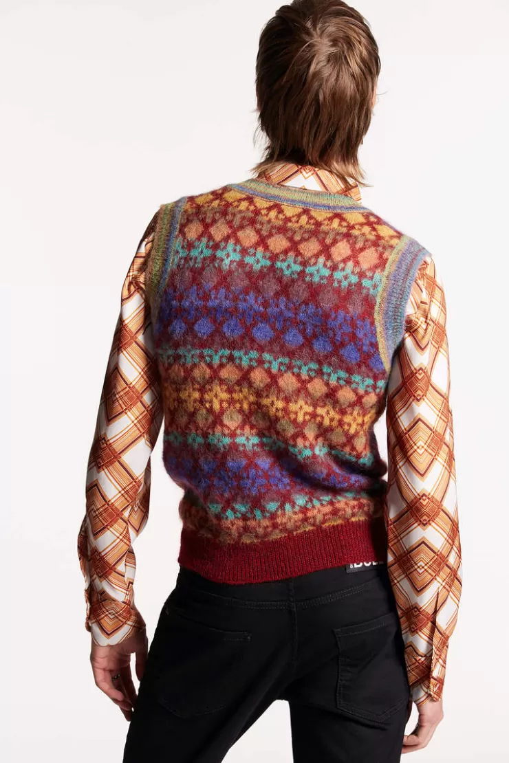 Dsquared2 Jacquard Vest Knit>Uomo Maglieria