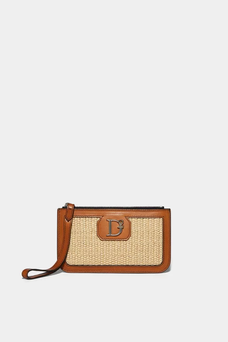 Dsquared2 Jungle Rafia Pouch>Donna Piccola Pelletteria