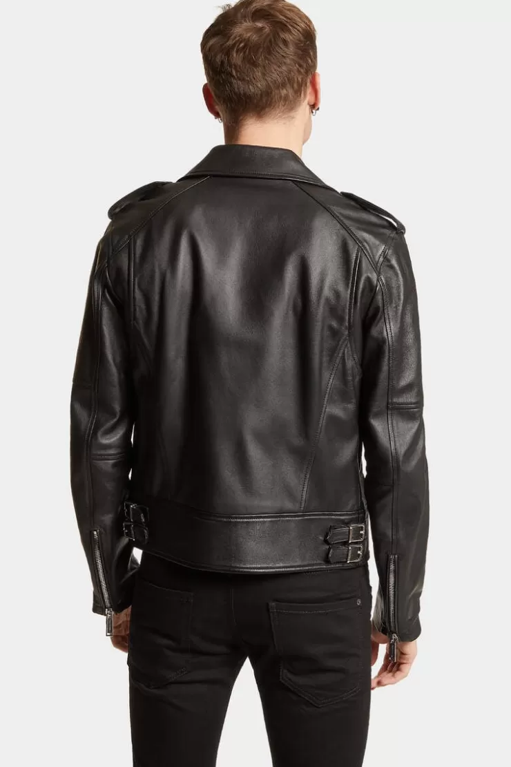 Dsquared2 Kiodo Leather Jacket>Uomo Cappotti & Giubbotti