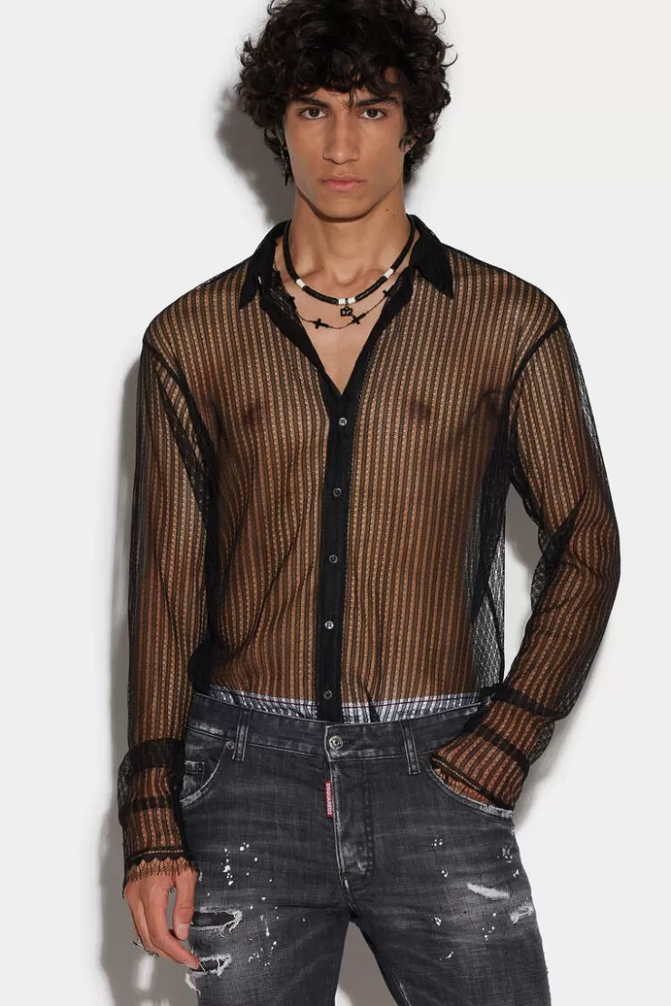 Dsquared2 Lace Dropped Shoulder Shirt>Uomo Camicie