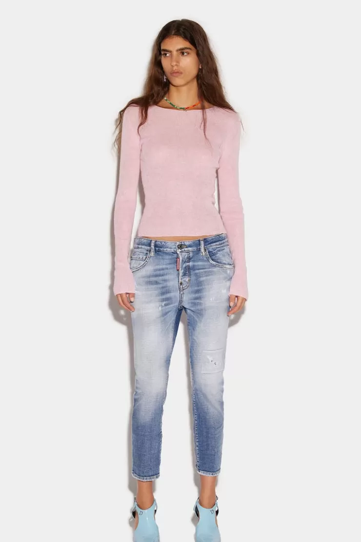 Dsquared2 Light Clean Wash Cool Girl Cropped Jeans>Donna Jeans