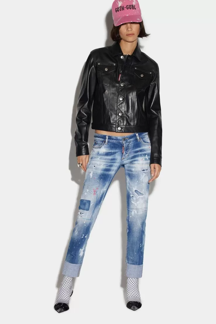 Dsquared2 Light Glassy Wash Jennifer Cropped Jeans>Donna Jeans