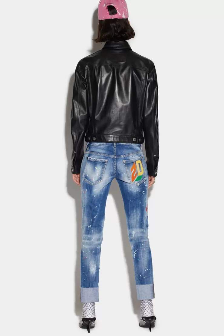 Dsquared2 Light Glassy Wash Jennifer Cropped Jeans>Donna Jeans