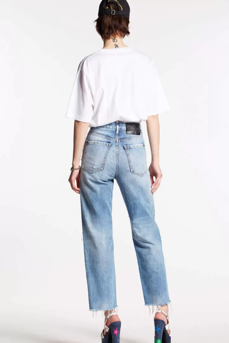 Dsquared2 Light Super Ripped Wash Boston Jeans>Donna Jeans