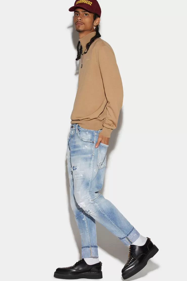 Dsquared2 Light Super Ripped Wash Tailored Combat Jeans>Uomo Jeans