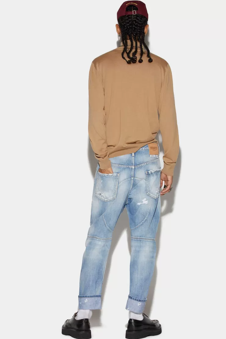 Dsquared2 Light Super Ripped Wash Tailored Combat Jeans>Uomo Jeans