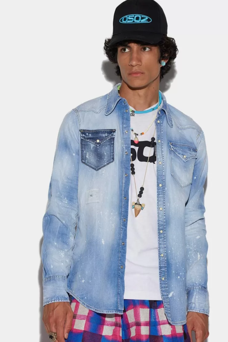 Dsquared2 Light Wash Bob Shirt>Uomo Camicie