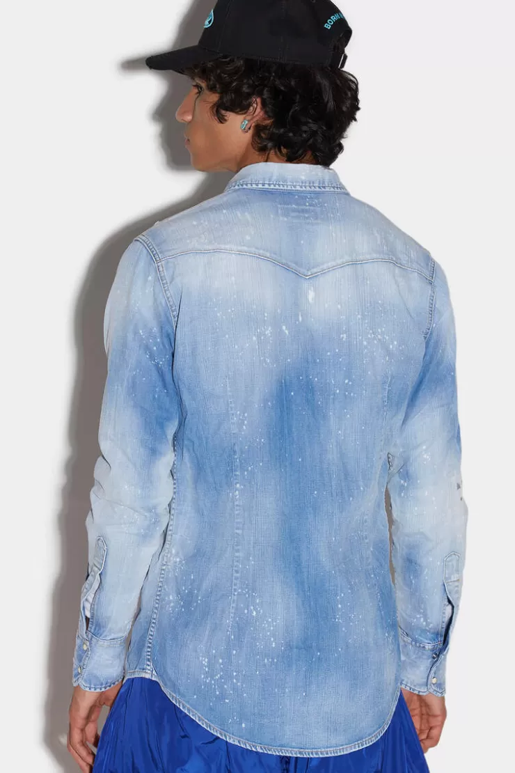 Dsquared2 Light Wash Bob Shirt>Uomo Camicie