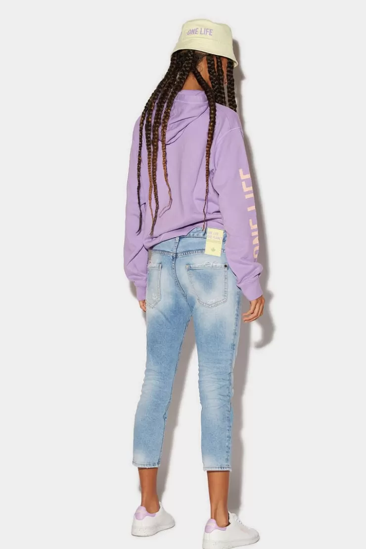 Dsquared2 Light Wash Cool Girl Cropped Jeans>Donna Jeans