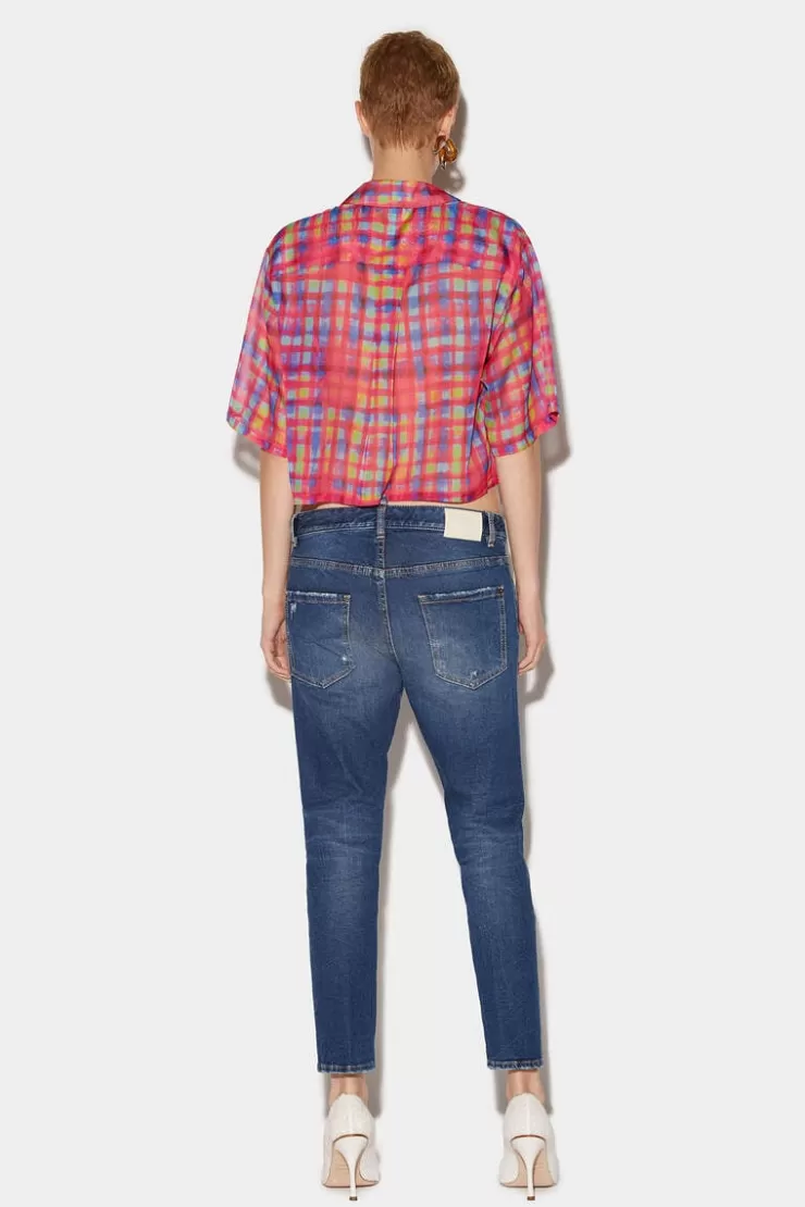 Dsquared2 Medium Clean Wash Cool Girl Cropped Jeans>Donna Jeans