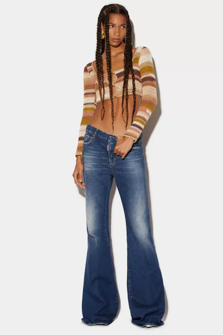 Dsquared2 Medium Clean Wash Super Flare Jeans>Donna Jeans