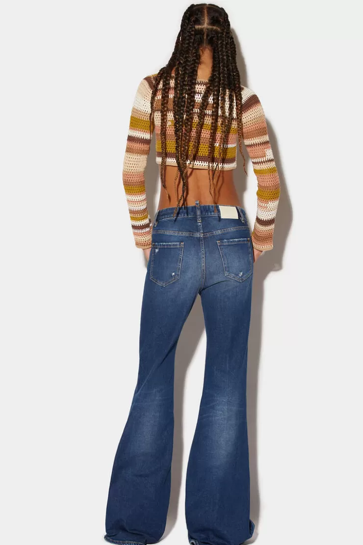 Dsquared2 Medium Clean Wash Super Flare Jeans>Donna Jeans