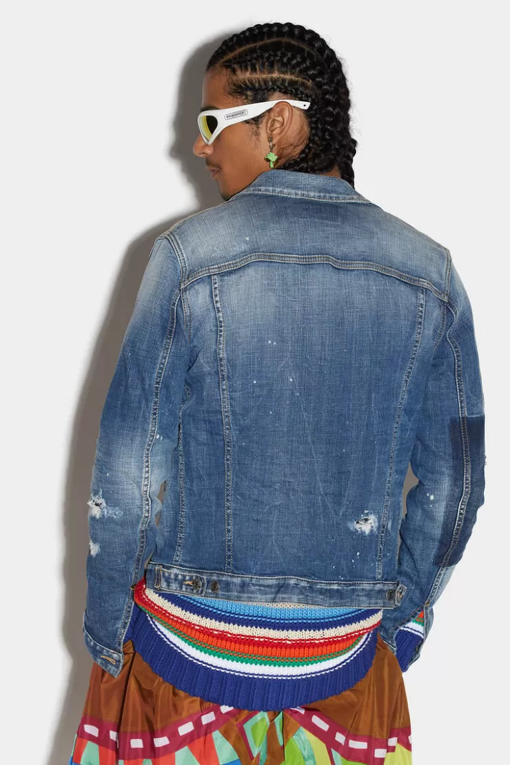 Dsquared2 Medium E Square Wash Classic Jean Jacket>Uomo Cappotti & Giubbotti