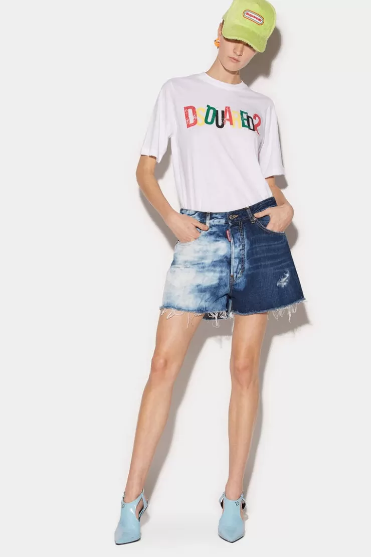 Dsquared2 Medium Night & Day Wash Baggy Shorts>Donna Pantaloni Corti