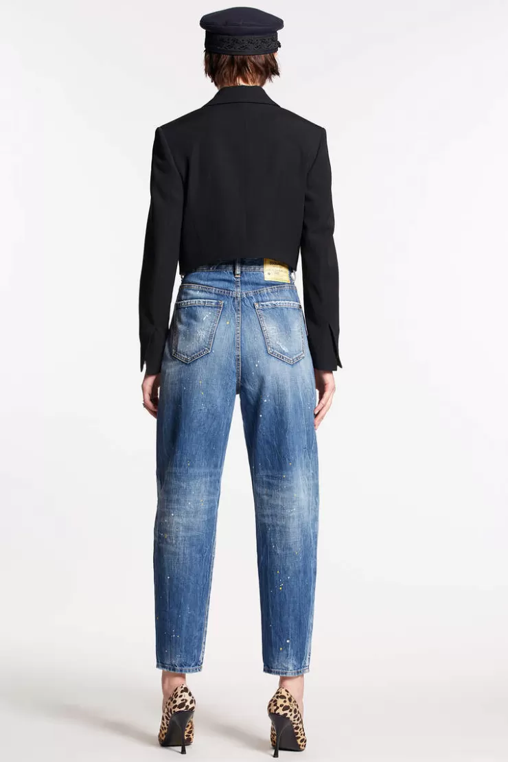 Dsquared2 Medium Patch Wash Sasoon Jeans>Donna Jeans
