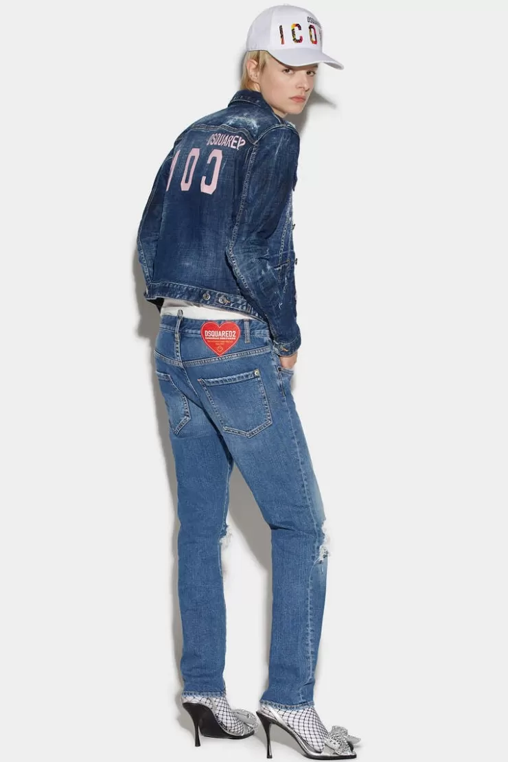 Dsquared2 Medium Peekaboo Wash Cool Girl Jeans>Donna Jeans