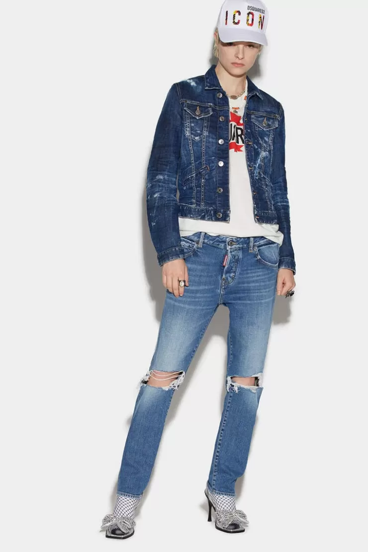 Dsquared2 Medium Peekaboo Wash Cool Girl Jeans>Donna Jeans