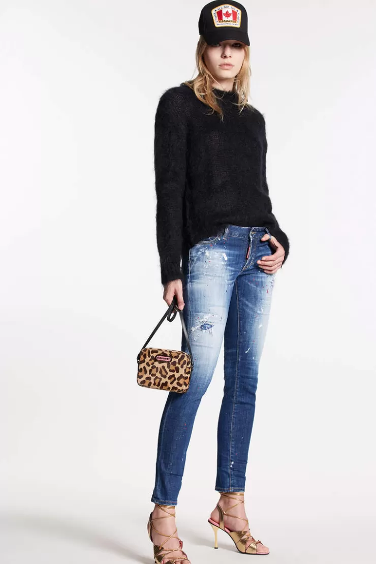 Dsquared2 Medium Red Spots Wash Jennifer Jeans>Donna Jeans
