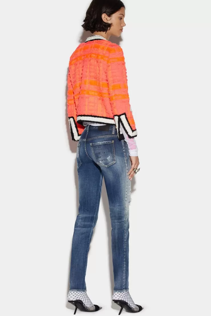 Dsquared2 Medium Stapled Clean Wash Jennifer Jeans>Donna Jeans