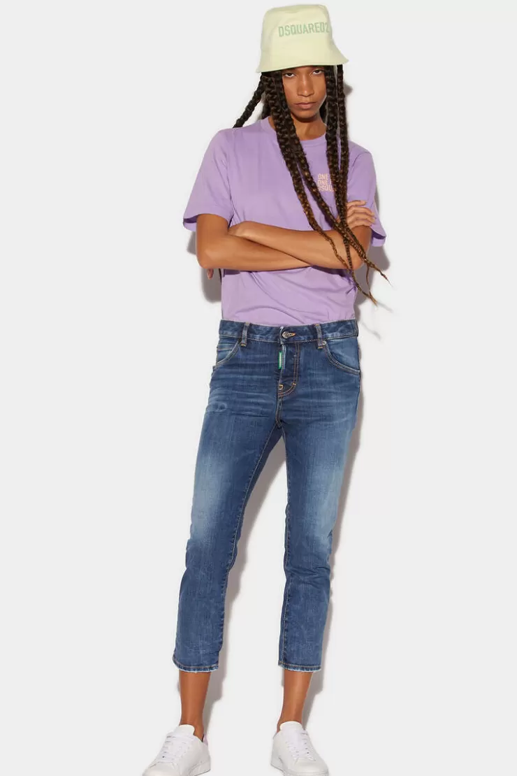 Dsquared2 Medium Wash Cool Girl Cropped Jeans>Donna Jeans