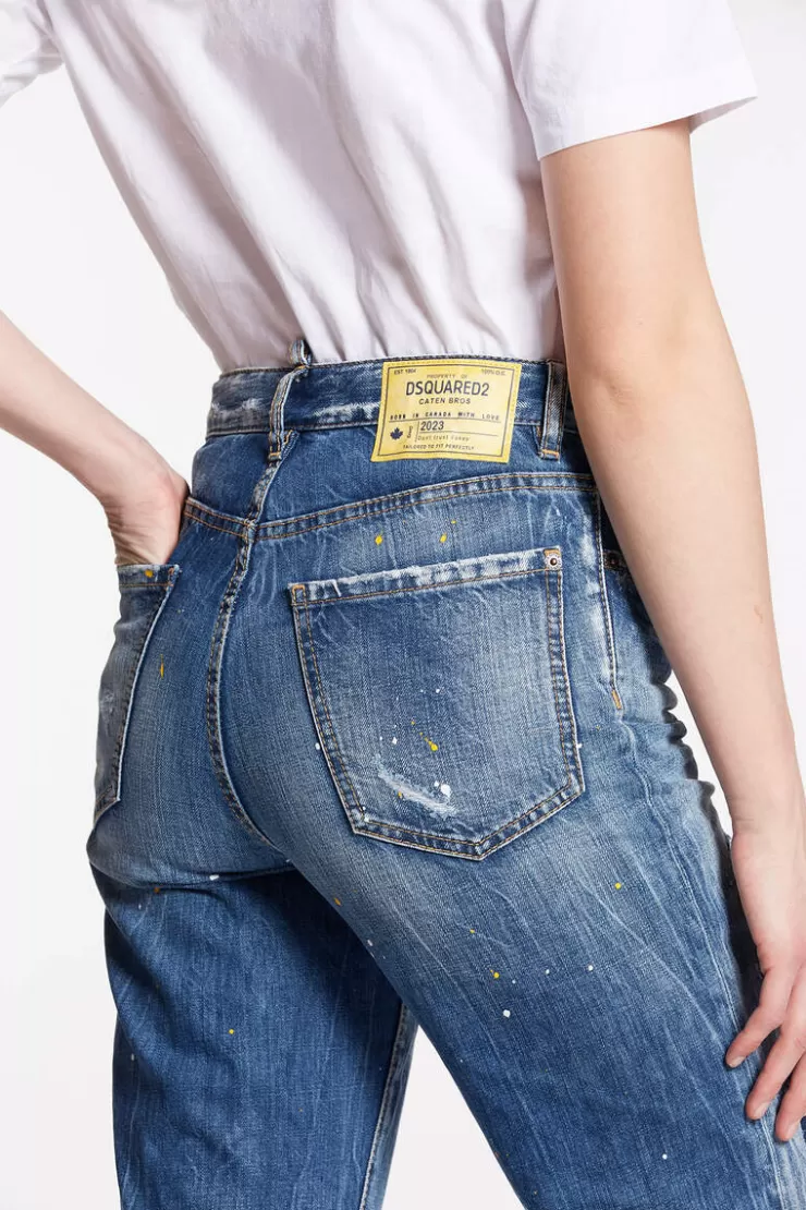 Dsquared2 Multicolor Waved Stripes Boston Jeans>Donna Jeans