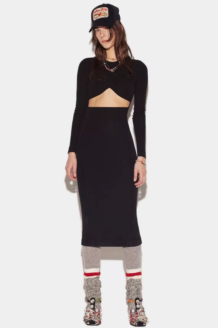 Dsquared2 Pick-A-Boo Long Dress>Donna Vestiti E Tute