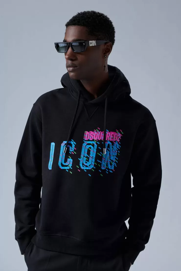 Dsquared2 Pixeled Icon Cool Hoodie>Uomo Felpe