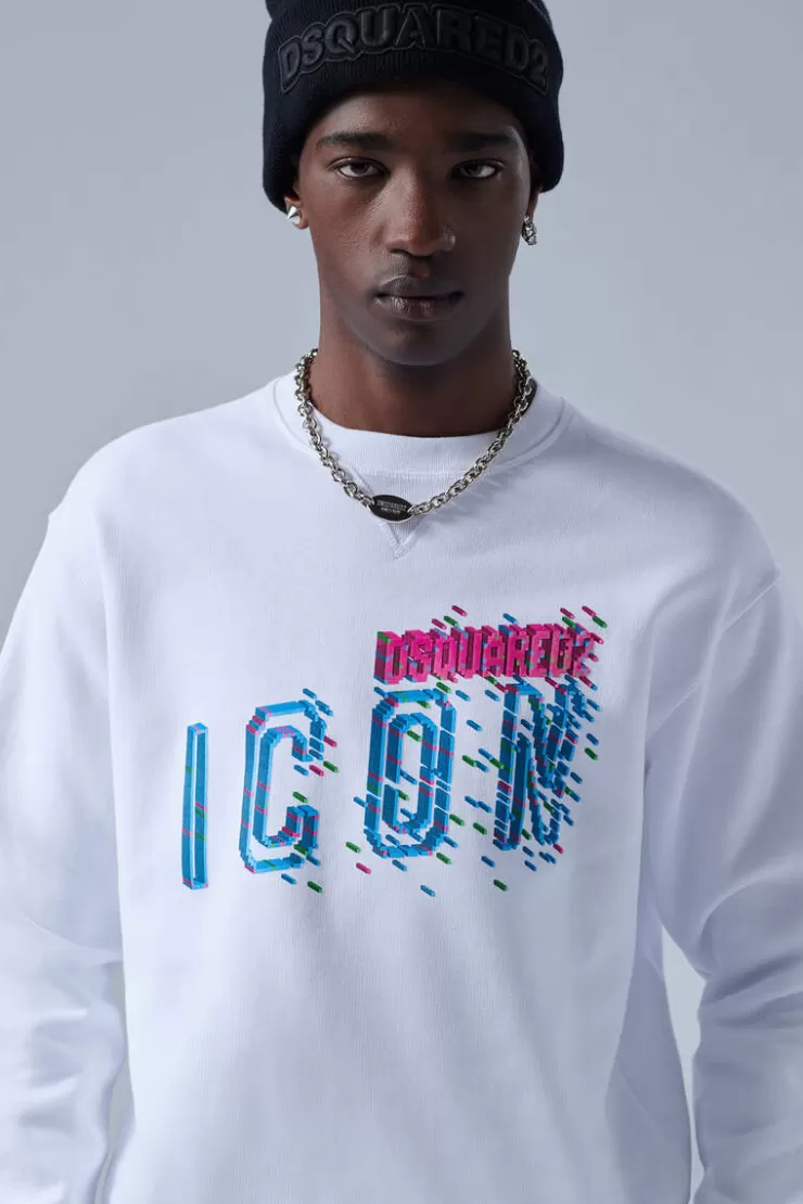 Dsquared2 Pixeled Icon Cool Sweatshirt>Uomo Felpe